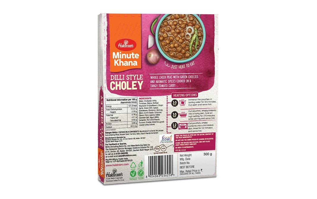 Haldiram's Minute Khana Dilli Style Choley   Box  300 grams